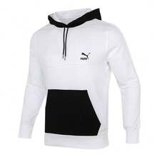Sudadera con capucha unisex Puma, ajuste neutro, ropa deportiva de primavera/otoño, sudadera para estudiantes, 534158 - Blanco - Ver 4