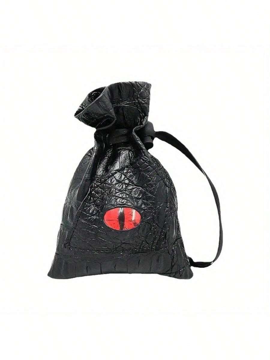 1 Personal Drawstring Dice Bag Faux Leather  Dice Bag Tarot Oracle Card Storage Bag - 紅色 - 查看 1