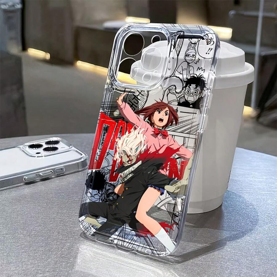 Popular Anime D-DANDADAN Phone Case Compatible With IPhone 16e, 16, 15, 14, 13, 12, 11 Pro Max, X, XR, XS Max, 8, 7 Plus Transparent TPU Soft Back Case - Color Mixing 1 - View 1