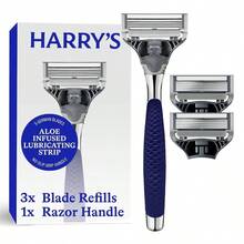 Shaving Kit Men - Handle And 3 Blade Refill Cartridges - German Engineered - Ocean Blue - Xanh navy + 1 chiếc (Gói 1 chiếc) + Bộ 4 chiếc - Xem 1