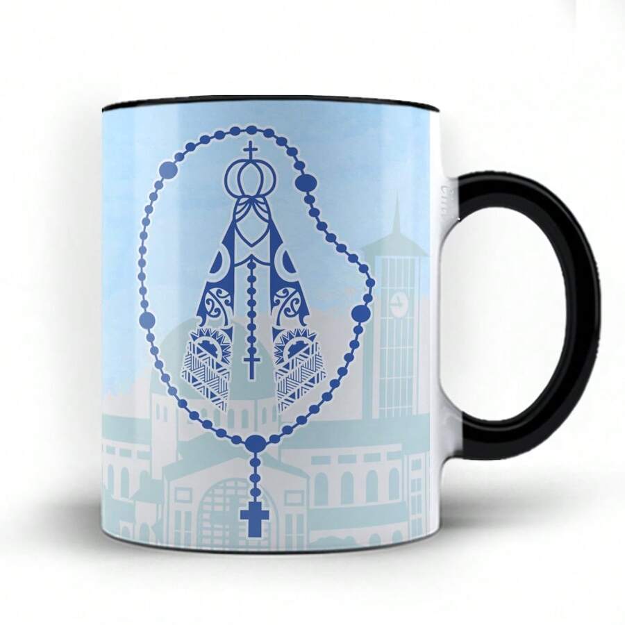 Caneca xicara Mãe Nossa Senhora Aparecida Terço 25