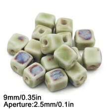 5pcs 9mm Ceramic Glazed Square Beads Bracelet Spacer Earrings DIY Jewelry Making Accessories