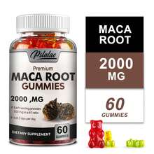 PSLALAE Gomitas de raíz de maca: mejoran la energía y la masa muscular, promueven la salud del sistema endocrino y el equilibrio hormonal. Sin gluten ni OMG. 60 unidades. - 60 gomitas - Ver 1