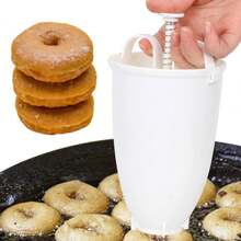 1pc One Hand Donut Maker Manual Donut Maker Plastic Doughnut Machine Mold Biscuit Donut Maker Donut-Depositor Made Waffle Dispenser Donut Kitchen Pastry Making Bake Ware Baking Tool