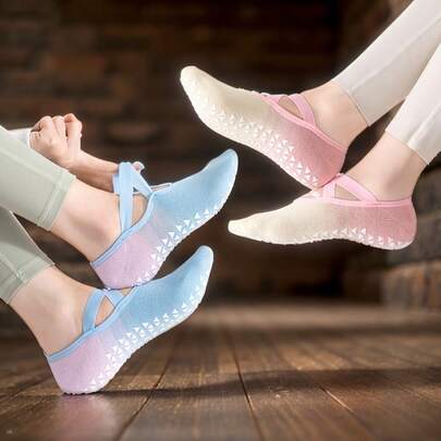 Gradient Colored Socks, Yoga Anti Slip Socks, Women's Professional Anti Slip Boat Socks, Pilates Breathable Sports And Fitness