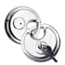 1PC-Round Discus Padlock Heavy Duty Waterproof Security Lock With 2 Keys For Warehouse Trailer Gate Anti-Theft Anti-Cut Anti-Pry Outdoor Use No Battery Needed Durable Metal Construction - Multicolor - View 6