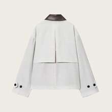 Chaqueta con cremallera de manga larga, de tela tejida a cuadros, con bolsillos, de longitud regular y ligera, adecuada para Halloween y primavera - Multicolor - Ver 2