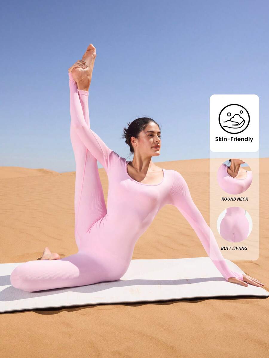 Yefecy Bộ đồ liền thân thể thao co giãn chạy bộ yoga cơ bản dành cho nữ