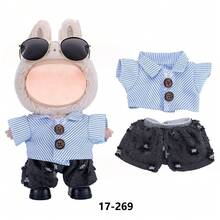 New Casual Fashion Outfit Set, Includes T-Shirt, Shirt, Tulle Skirt, Princess Dress, Overalls, Compatible With 17cm FORLABUBU Dolls (Doll And Shoes Not Included) - Multicolor - View 10