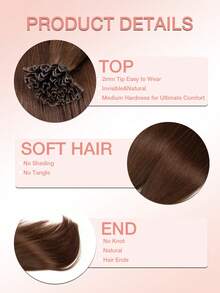 50 pezzi/confezione Estensioni per capelli con punta a K e punta a V, 12-24 pollici, colore marrone cioccolato 04, estensioni per capelli umani, estensioni per capelli umani con cheratina, estensioni per capelli piatte con cheratina, veri capelli umani, balayage naturale, liscio setoso, 50 ciocche