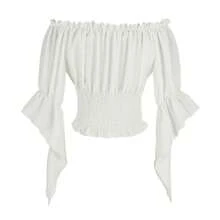 Women's Renaissance Off The Shoulder Top Medieval Pirate Long Sleeve Blouse{"Size_name":"Small","Color_name":"Z2880c"} - Z2880c - 查看 4