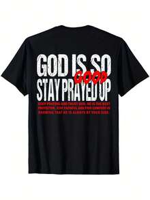 God Is So Good Stay Prayed Up ON BACK T-Shirt, Suitable For Mens & Womens Outdoor T-Shirt, 100%Cotton, S-XXXL - Black - View 6