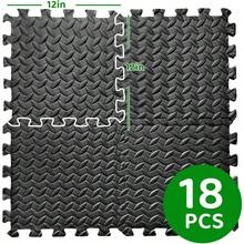 3x6 Feet Interlocking Foam Floor Mats 18Pack 0.47"(12mm Thick Gym Mats For Home Workouts Exercise And Play Puzzle Tiles For Home Gym Yoga Area.