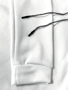 Sudadera con capucha para hombres de moda, ajuste casual y holgado - Blanco - Ver 2