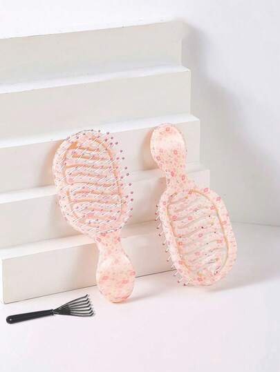 1pc Mini Pink Sakura Hollow Portable Styling Comb, Hairbrush, Comb, Hair Tools, Hair Products And Accessories For Hair Salon Beauty Travel Essentials For Men And Women Hair, Multi-Purpose Detangling Hairbrush For Wet Or Dry Hair, Suitable For All Hair Types Mother's Day Gift, Hair Brush,Slick Back Brush,Styling Brush,Curly Hair Brush,Edge Brush,Hair Comb,Brush Hair,Hair Brush Set,Comb Hair,Comb For Curls,Detangling Brush,Hair Brush For Women,Hair,Travel,Hair Products,Hair Tools,Hair Stuff,Barber,Barber Accessories,Barbershop,Hairdressing Equipment