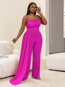 Faeriesty Chic Elegant Party Jumpsuit With Thin Spaghetti Straps | Perfect For Red-Carpet Events, Disco-Themed Parties, Concert Performances, And Glam Evening Receptions