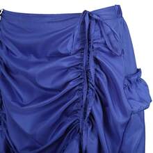 Zhitunemi Women's Steampunk Skirt Ruffle High Low Outfits Gothic Plus Size Pirate Dressing{"Size_name":"X-Small-Small","Color_name":"Blue"} - 藍色 - 查看 5