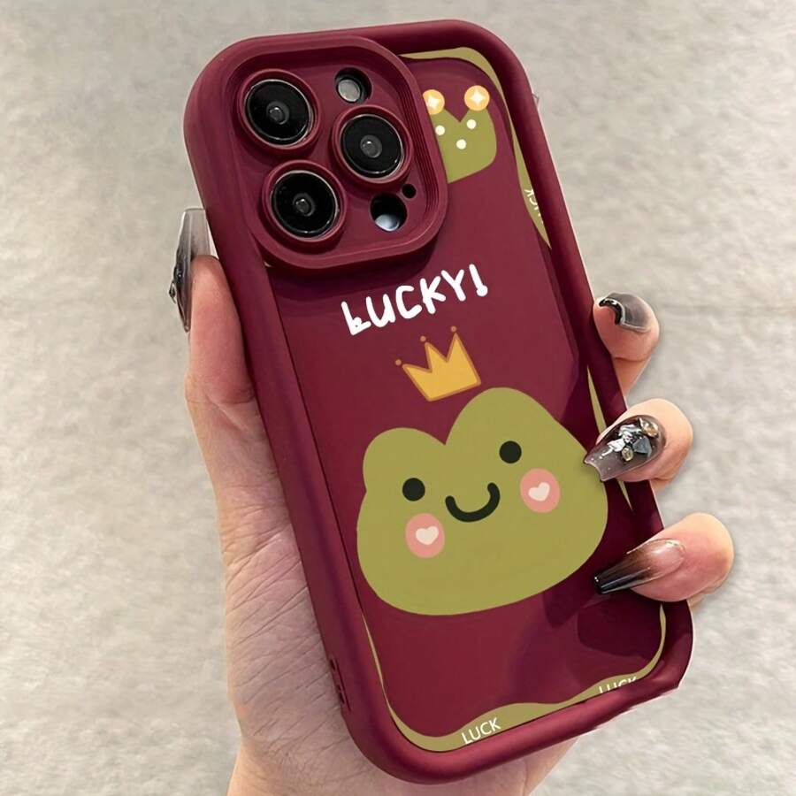 Funda de Teléfono con Diseño Geométrico Distintivo para iPhone 15/14/13/12/Pro/Pro Max con una Carcasa Esmerilada que Ofrece Protección Completa contra Caídas. - Burdeos - Ver 1