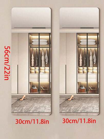 DIY Acrylic Spiegel [Please Carefully Confirm The Size In Image] Unbreakable Bathroom Mirror, Makeup Self Adhesive, No Installation Required. Square Round Heart Shaped Waterproof Material, Bedroom, Bathroom, Office, Indoor Outdoor Walls.