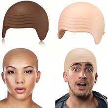 [巧妙的服装] E 角色扮演 4 件套，假秃头帽，长鼻子，围巾，格子围巾，单人派对服装，创意表演服装，派对节日配饰，街头表演服装，促销舞台表演服装 - 惊喜礼物 - 生日礼物 - 圣诞礼物完美礼物 - 彩色 - 查看 5