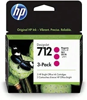 Confezione da 3 cartucce d'inchiostro HP 712 Magenta da 29 ml DesignJet - nero - Visualizzare 1