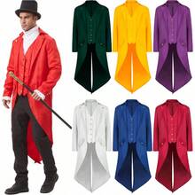 European And American Men's Medieval Retro Clothing Men's Mid Length Punk Retro Tailcoat Men - 藍色 - 查看 2
