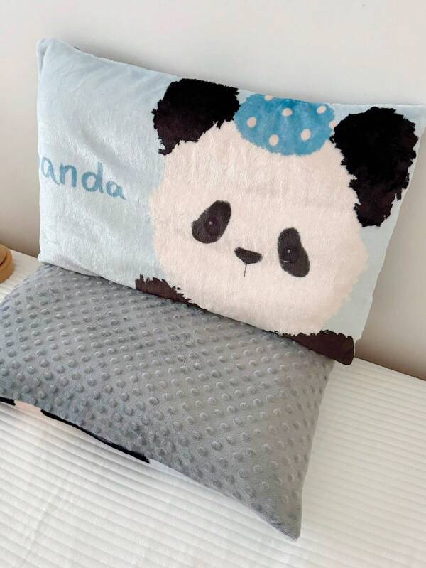 1pc Cute Cartoon Comfortable Pillow Insert, Thickened Milk Velvet Double-Sided Bubble Velvet Polka Dot Design, Soft, Skin-Friendly, Comfortable, Suitable For Napping And Bedroom Use.