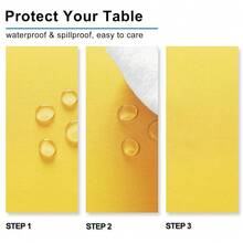 Waterproof Tablecloth Rectangle - Washable Fabric Table Cloth For Dining Room Kitchen Birthday Party And Outdoor Use, Yellow, 60 X 140 Inch{"Size_name":"140\"X60\"(Rectangular)","Color_name":"Yellow"} - Multicolor17 - View 4