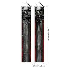 Halloween Door Banner 2 Pcs Set Skull Pattern Halloween Porch Sign For Front Door - Multicolor - View 5