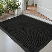 DEXI Outdoor Fußmatte, 60 x 90 cm, extrem rutschfeste Schmutzfangmatte, langlebige Fußmatte für draußen, robuste wasserdichte Fußmatte für die Haustür, schwarz