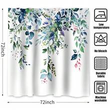 Eucalyptus Shower Curtain, Watercolor Sage Green Leaf Plant Floral Spring Nature Waterproof Fabric Machine Washable With Hooks For Bathroom Bathtub Decor 72x72{"Color_name":"BlueGreen","Size_name":"72\"Wx72\"L(Packof1)"} - 多色10 - 查看 8