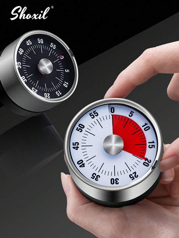 shoxil 1 pièce Minuteur de cuisine, Minuteur magnétique, Gestionnaire de temps, Minuteur visuel rotatif mécanique, Outil de minutage des œufs, Convient pour un usage quotidien et la cuisson en cuisine