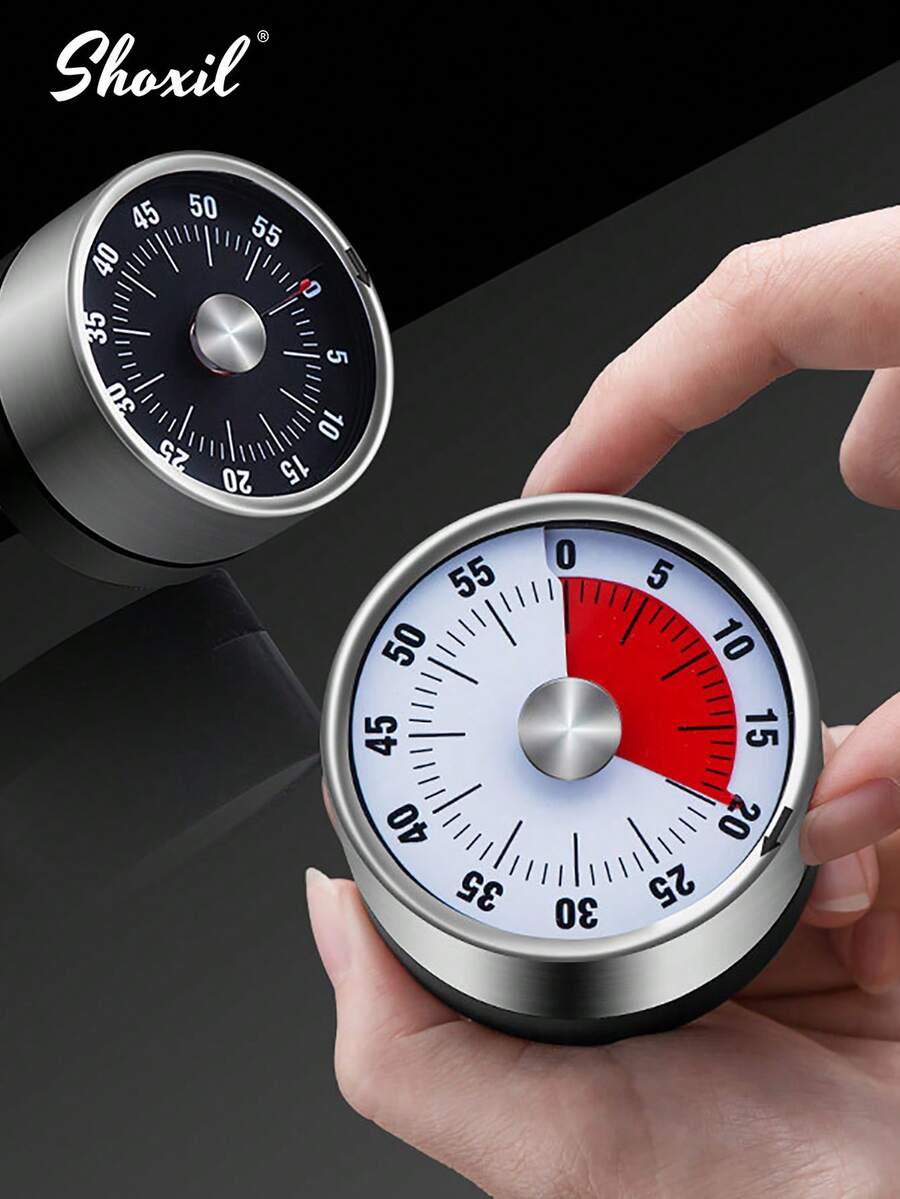 shoxil 1Pc Kitchen Timer, Magnetic Timer, Time Manager, Mechanical Rotating Visual Timer, Egg-Timing Tool, Suitable For Daily Use And Kitchen Baking