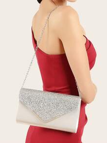 Women's Rhinestone Jewelry Sparkling Luxury Rhinestone Jewelry Set Sparkling Necklace Earrings Bracelet Set Silver Sparkling Glitter V-Shaped Metal Flip Envelope Bag Fashion Banquet Bag Handbag Wallet Handbag Elegant Handbag Banquet Bag Handbag Women's Ball Handbag Women's Bridal Banquet Bag Ball Handbag Metal Chain Handbag Wedding Party Handbag Cocktail Party Wedding New Wallet Banquet Bag