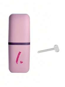 1 hộp đựng bàn chải đánh răng màu hồng kèm 26 chữ cái lấp lánh màu vàng hồng (A-Z), thích hợp để trang trí kệ, làm phụ kiện phòng tắm, hộp đựng bàn chải đánh răng du lịch ngoài trời, hộp đựng kem đánh răng, in chữ cái theo bộ, hộp đựng chống bụi, đồ dùng cần thiết khi đi du lịch, đồ dùng học tập, cắm trại nghỉ mát, đồ dùng cần thiết cho kỳ nghỉ ngắn ngày, đồ dùng cho kỳ nghỉ hè ngắn ngày - Hồng - Xem 38