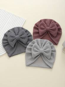 3pcs Multi-Color Soft Elastic Baby Beanies, Breathable, Suitable For All Seasons, Perfect Gift, Ideal For Photography - Multicolor - View 10