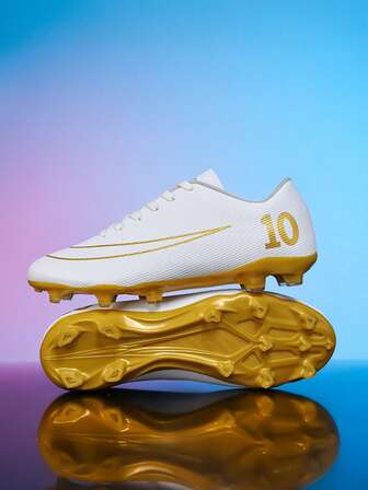 Unisex fotbollsskor för ungdomar, fotbollsskor för pojkar och flickor på campus, halkfria skor med långa dubbar, bra känsla för foten, lätta och bekväma