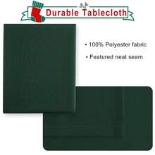 Mantel rectangular de color verde cazador - Tela lavable impermeable y a prueba de derrames para comedor, cocina y fiestas, 102 X 60 pulgadas - Multicolor7 - Ver 5
