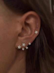 1 Coppia Di Orecchini Di Lusso Da Donna Con Quattro Artigli E Stella A Cinque Punte Decorati Con Zirconi Cubici Scintillanti - Ipoallergenici, Adatti Per La Vita Quotidiana, Feste E Festività, Ideali Come Regalo Di Natale E Capodanno (Colori E Stili Casuali)