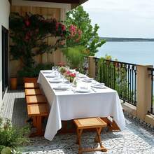 10-Piece White Rectangular Polyester Tablecloth 60 X 102 Inches, High-Density Washable Tablecloth, Anti-Wrinkle, Table Protection, Suitable For Weddings, Camping, Parties And Dinners