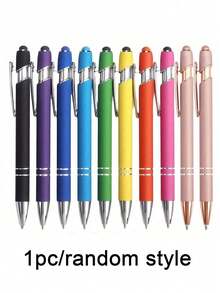 1/10 Stück Kugelschreiber mit Stylus Spitze, Metall, 2 in 1 Stylus Kugelschreiber mit 1,0 mm schwarzer Tinte für Smartphone, Tablet