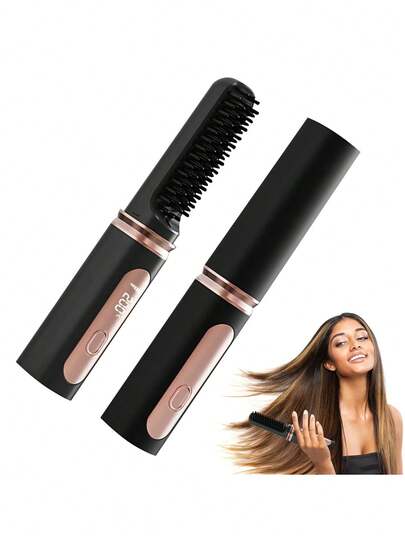 4000mAh 无线直发器，便携式迷你直发器，负离子双功能卷发棒，二合一电动梳子