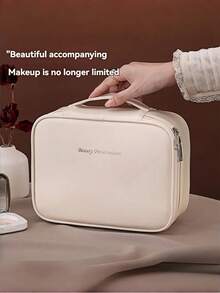 New Popular Large-Capacity Waterproof PU Leather Cosmetic Bag With Detachable Makeup Tool Storage Bag, Portable Toiletry Bag, Portable Travel Toiletries And Skin Care Product Storage Bag, Fashionable Multi-Functional High-End Travel Cosmetic Bag Large-Capacity Women's Cosmetic Bag, Suitable For Women, Wife, Mother, Aunt, Bridal Gifts, Holiday Gifts