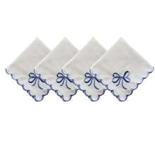 4 Pieces Bow Knot Embroidered Napkins Cloth 30*30cm/11.8*11.8inch White Background ​​Elegant​​ Formal Dinners Picnics Or Barbecues Anniversaries​​ Breakfast Or Coffee Time Corporate Events Bridal Shower​​ ​​Outdoor Picnic​ ​​Birthday Party​​
