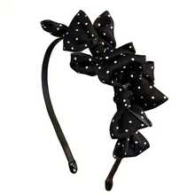1pc Women's High-Quality Polka Dot Headband  - Sweet Bowknot & Bling Details, Soft Durable Material, Vintage  Hairwear, Ideal Daily Accessory & Birthday Gift - Màu be - Xem 11