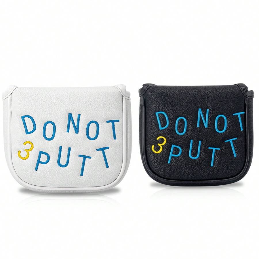 1 High Quality PU Don't Put Free Golf Putter Head Cover, With Magnetic Buckle, Waterproof And Durable Material, Provides Best Protection For Your Club, Black And White For Your Choice - متعدد الألوان - مشاهدة 1