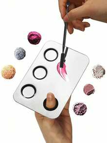 2/1 pezzo Tavolozza per miscelazione trucco in acciaio inossidabile, set tavolozza per miscelazione trucco professionale, strumento per miscelazione fondotinta, accessori per il trucco