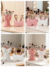 1 Piece Creative Cute Pink Bow Shaped Pen Holder Vase Organizer - Desktop Organizer For Home Desktop Office Supplies, Elegant Vase Flower Arrangement Decoration Container, Perfect For Girls, Students And Girls Creative Decorative Designs, Bedroom Collection, Mother's Day Gifts
