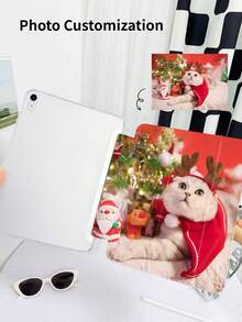 1 chiếc ốp lưng máy tính bảng gấp 3 ngăn trong suốt tùy chỉnh, có ngăn đựng bút chì, phù hợp với iPad Mini6/Mini7/9.7/10.2/10.5/Air4/Air5/10th/10.9/Pro11/Air11(M2)2024/Pro11(M4)2024/Air 11-Inch(M3)2025/IPad(A16)11inch thế hệ thứ 11 năm 2025, có thể tùy chỉnh hình ảnh theo yêu cầu: Chân dung, Chó cưng, Hoa lá. - Nhiều màu - Xem 5