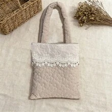 Women's Lace Patchwork Handbag Fashionable Versatile Mini Floral Purses For Daily Life, Work, Travel - 米色 - 查看 1